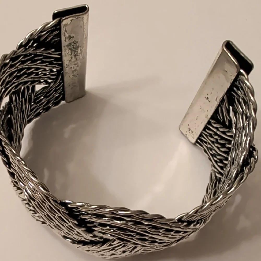 Vintage Silver Tone Braided Bracelet